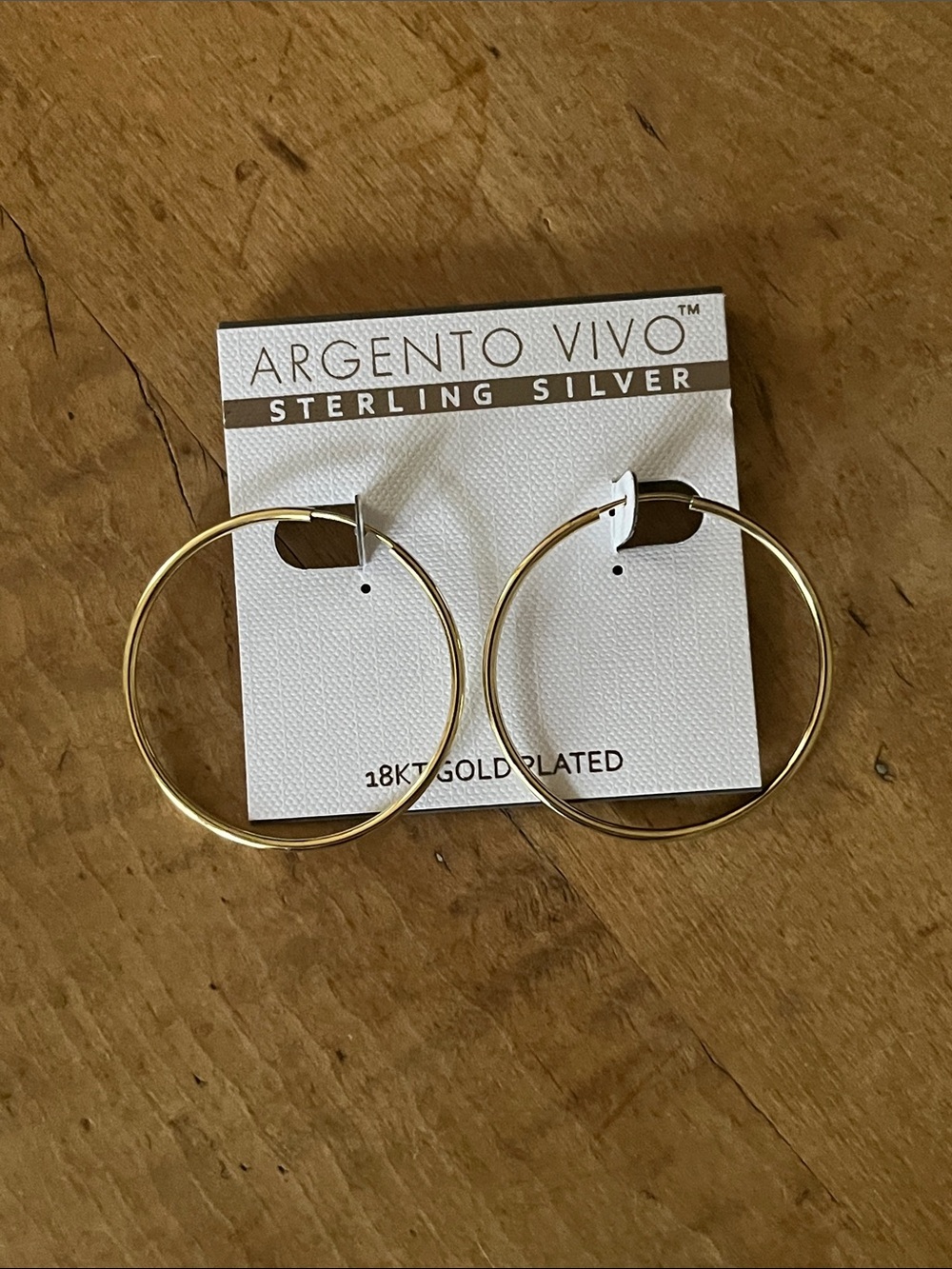 NWT Argento Vivo Gold Hoop Earrings